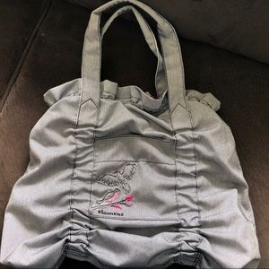 ELEMENT Black & Gray Pinstripe & Bird Fabric Bag